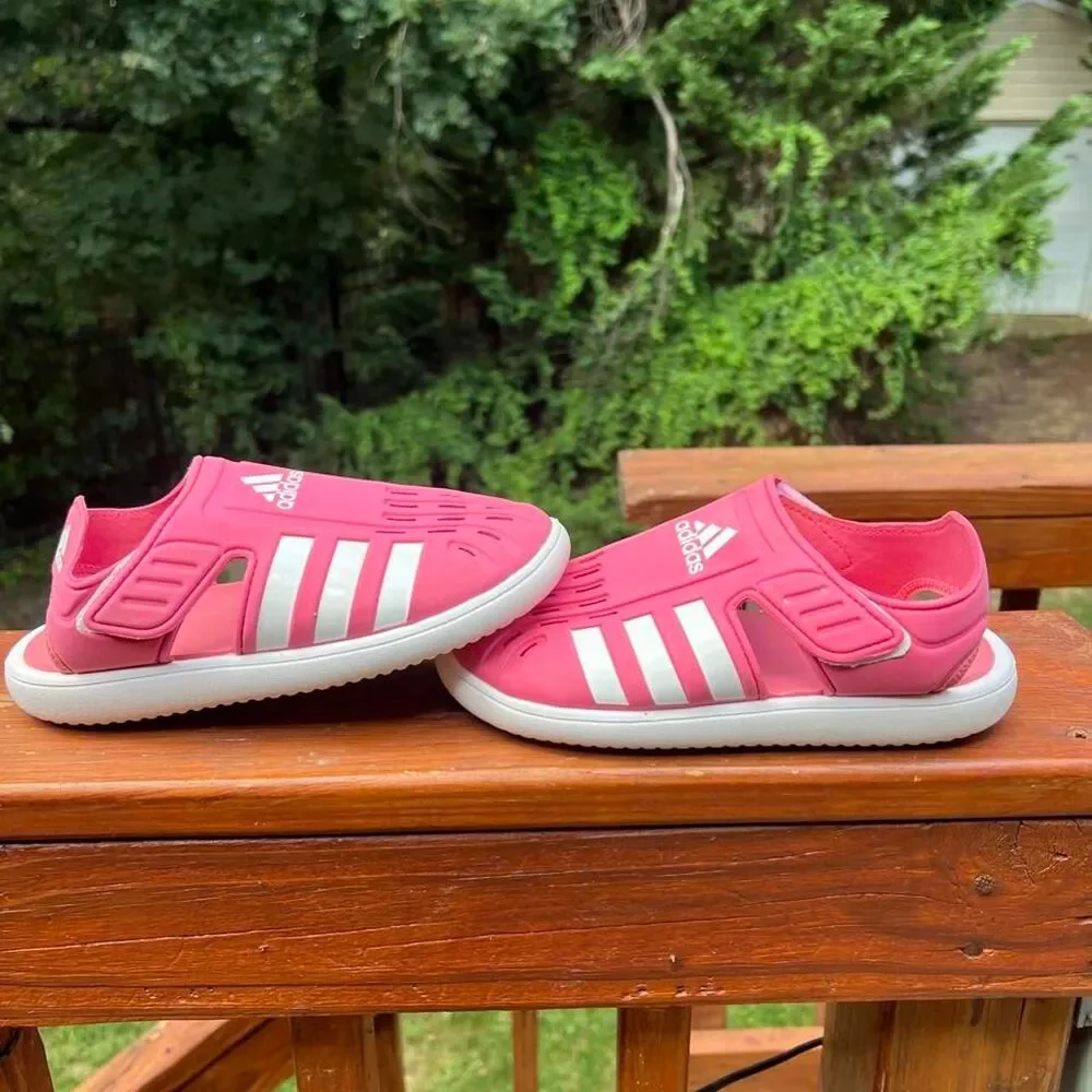 Adidas Youth 2 Closed Toe Pink White Foam Sandals